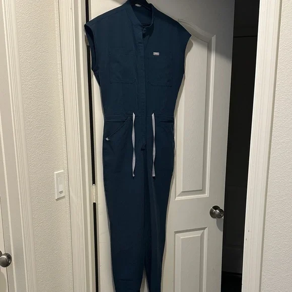 Figs Deep Blue Sleeveless Jumpsuit - Picture 1 of 4